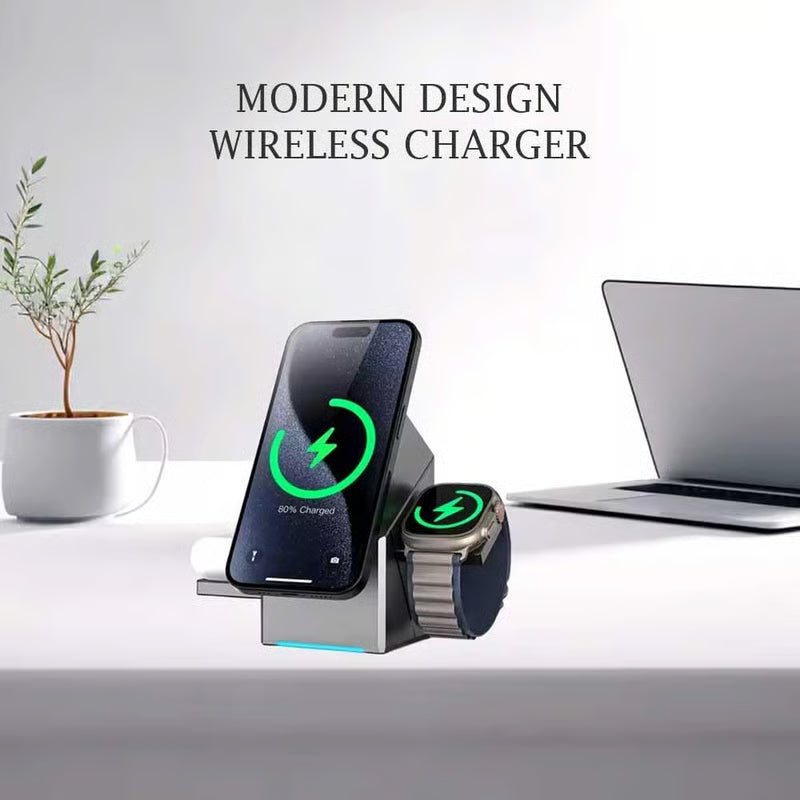 📱QI2 3-in-1 Magnetic Pop-up Wireless Charger — Get ready to say goodbye to a cluttered desktop!💼🌟