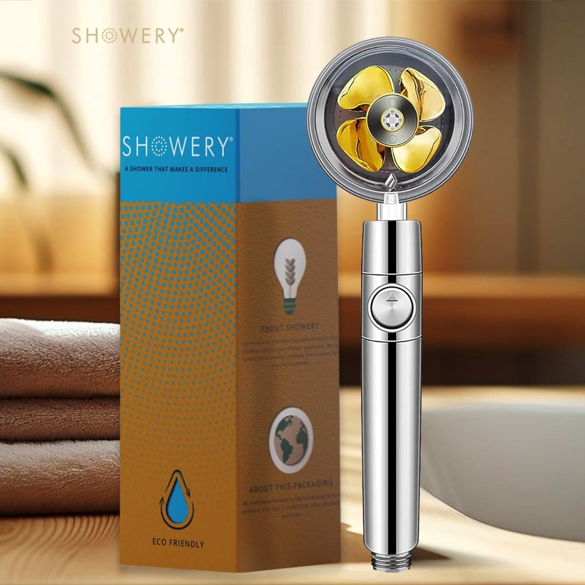 Showery® Turbo Shower Head:  High Performance Technology