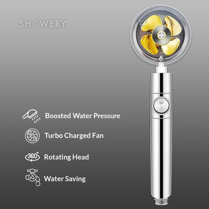 Showery® Turbo Shower Head:  High Performance Technology