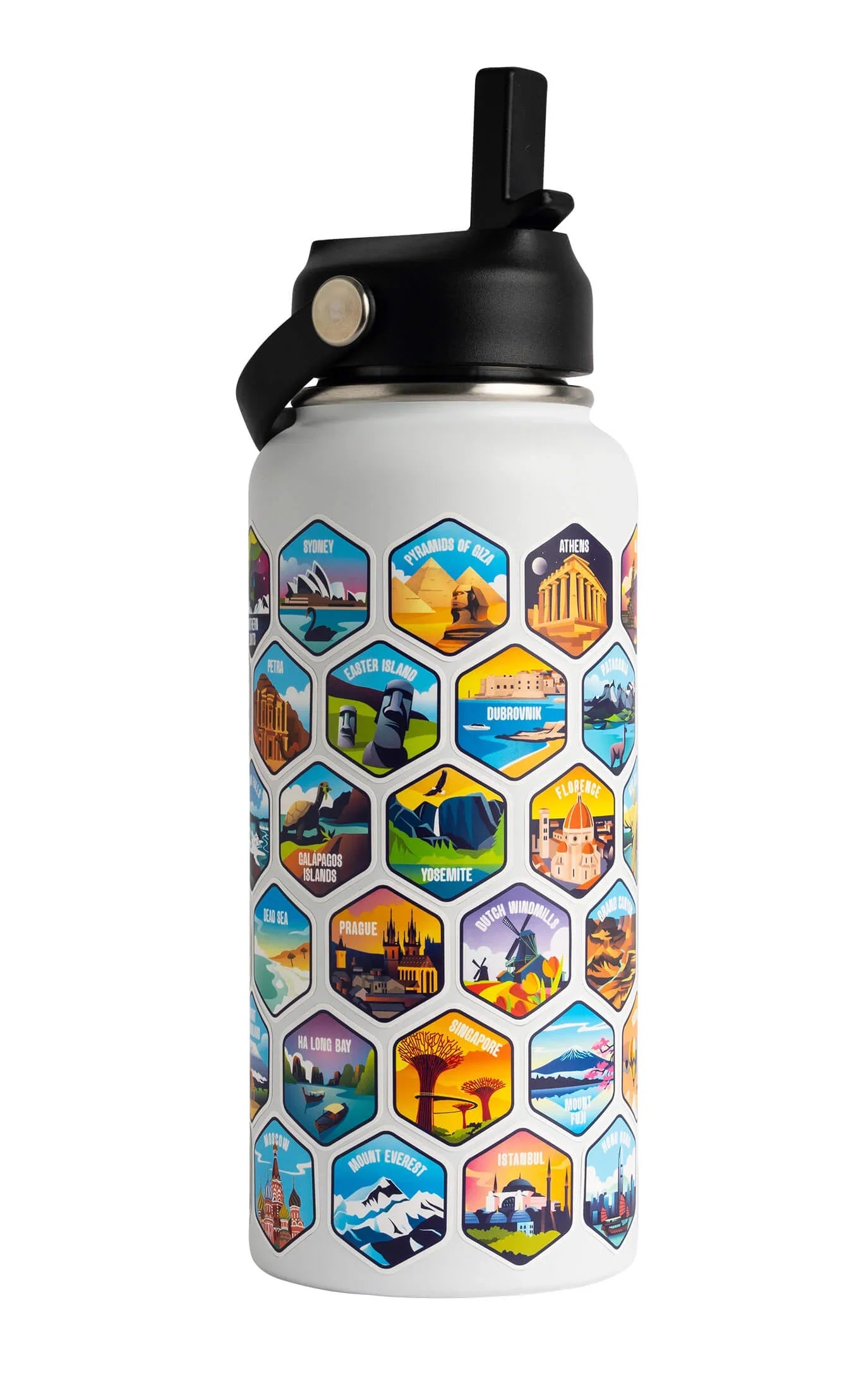 Lets Wander™ World Explorer Water Bottle + Sticker Set